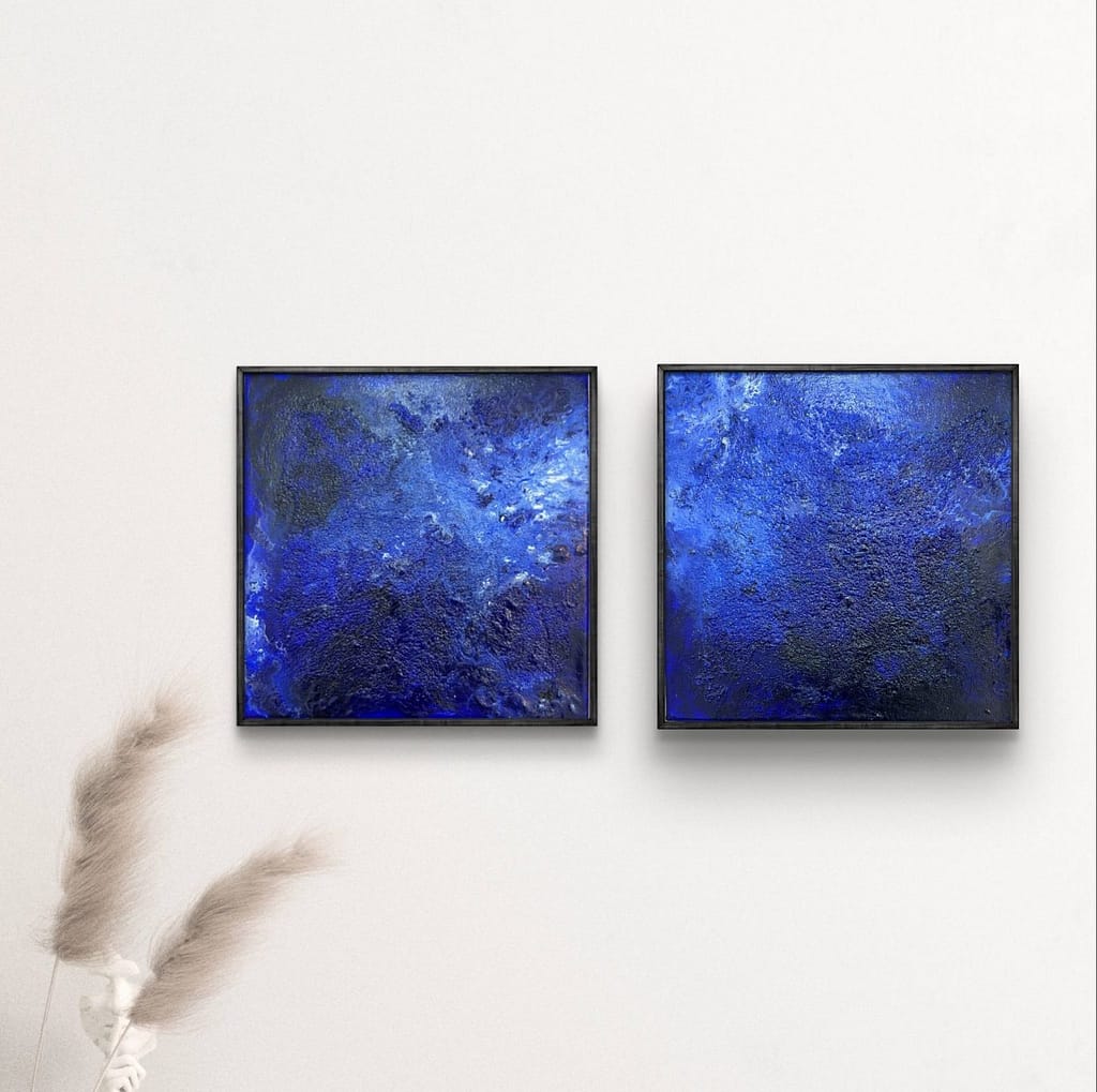 Unendliches Blau I & II 34 x 34 cm