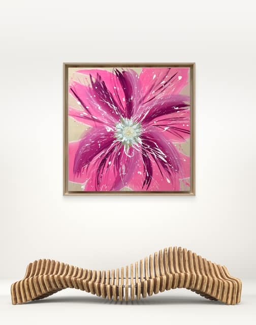 Pink Flower 93 x 93 cm – Bild 4