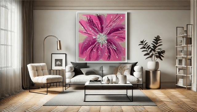 Pink Flower 93 x 93 cm – Bild 2